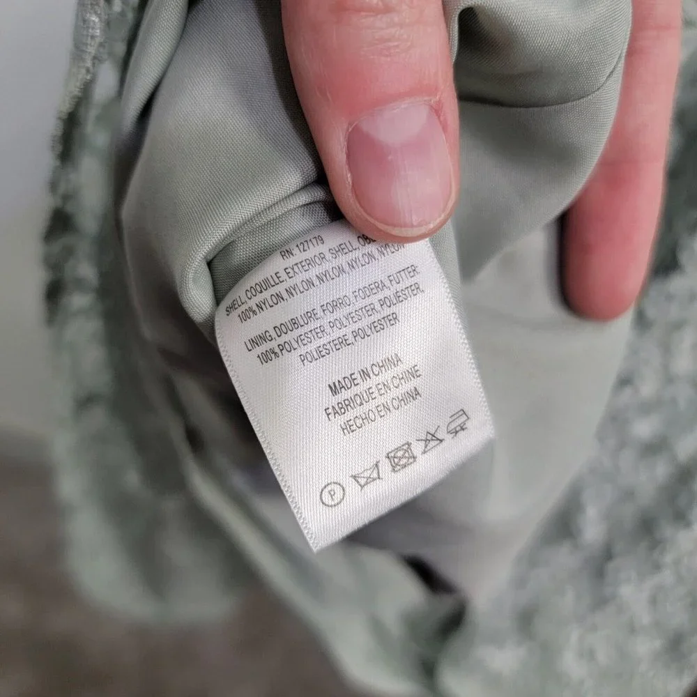 Jenny Yoo Bridesmaids Morning Mist Lace Maxi Dress Illusion Neckline Green Sz 12 - Picture 5 of 7